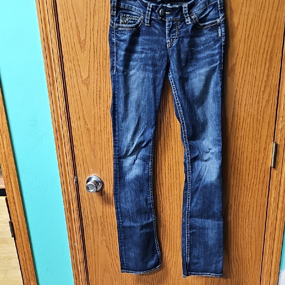 Silver Jeans Women's Dark Blue Straight Leg Jeans